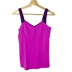 Lucy Hot Pink & Purple Fitted Athletic Tank Top M